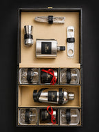 Sanburco Leatherette Portable Mini Bar Set – 12 Piece Premium Kit